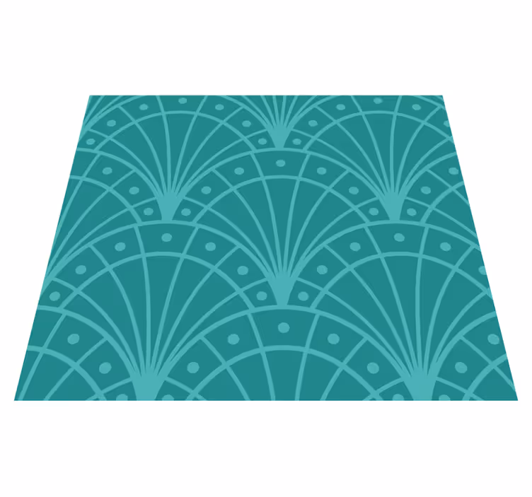 Tapis vinyle cuisine turquoise demi-cercles style art déco - TenStickers