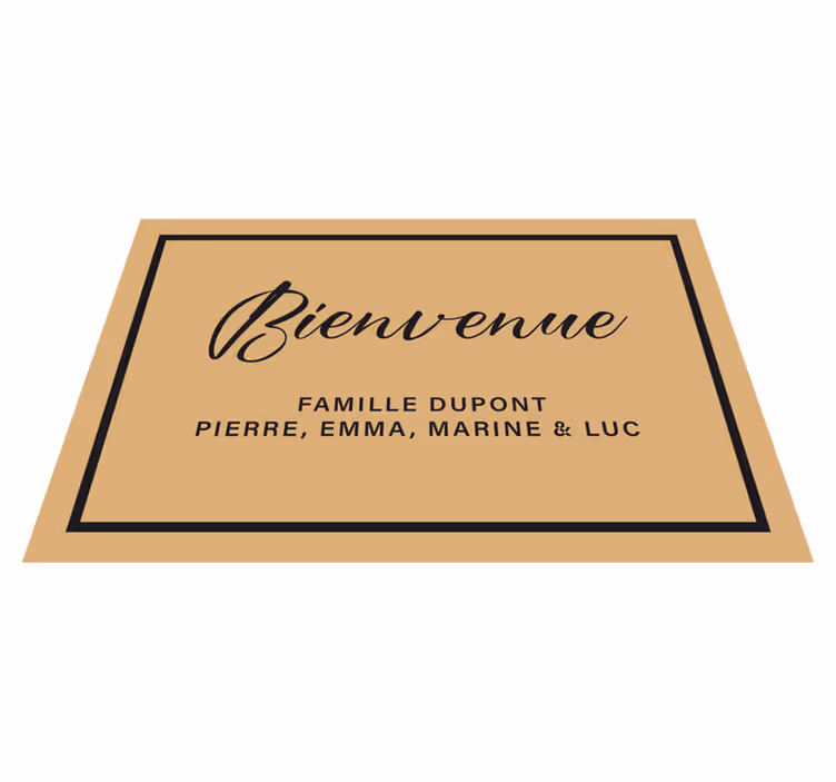 Tapis vinyle entrée bienvenue nom de famille personnalisé - TenStickers