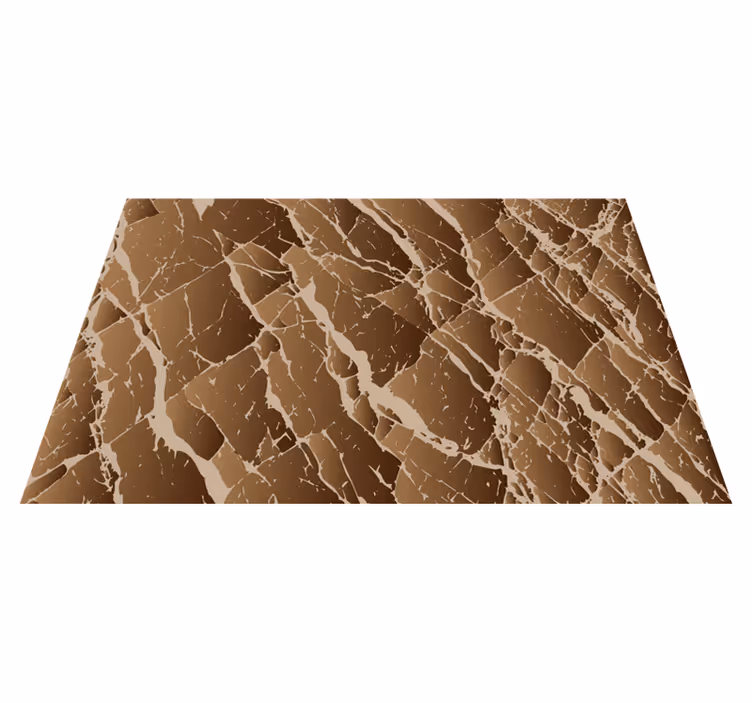 Tapis vinyle salle a manger effet marbre marron - TenStickers