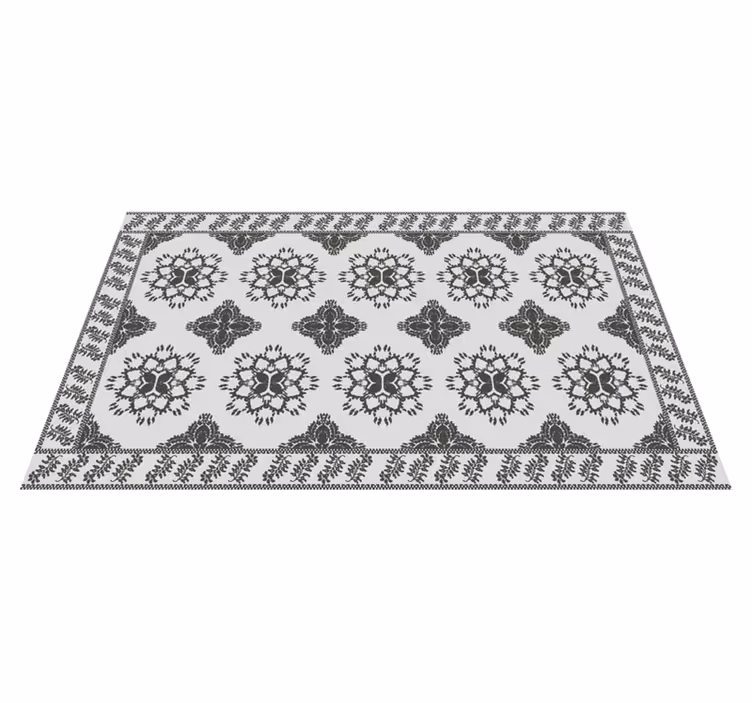 Tapis vinyle salle a manger motif floral vintage - TenStickers