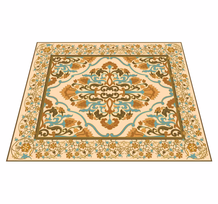 Tapis vinyle salle a manger conception de mandala beige - TenStickers