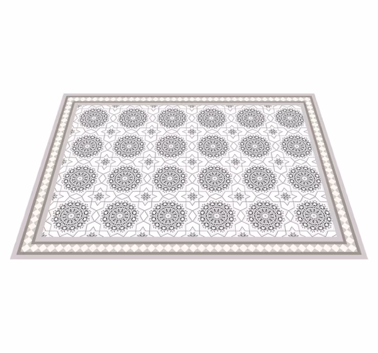 Tapis vinyle salle a manger design marocain gris clair - TenStickers