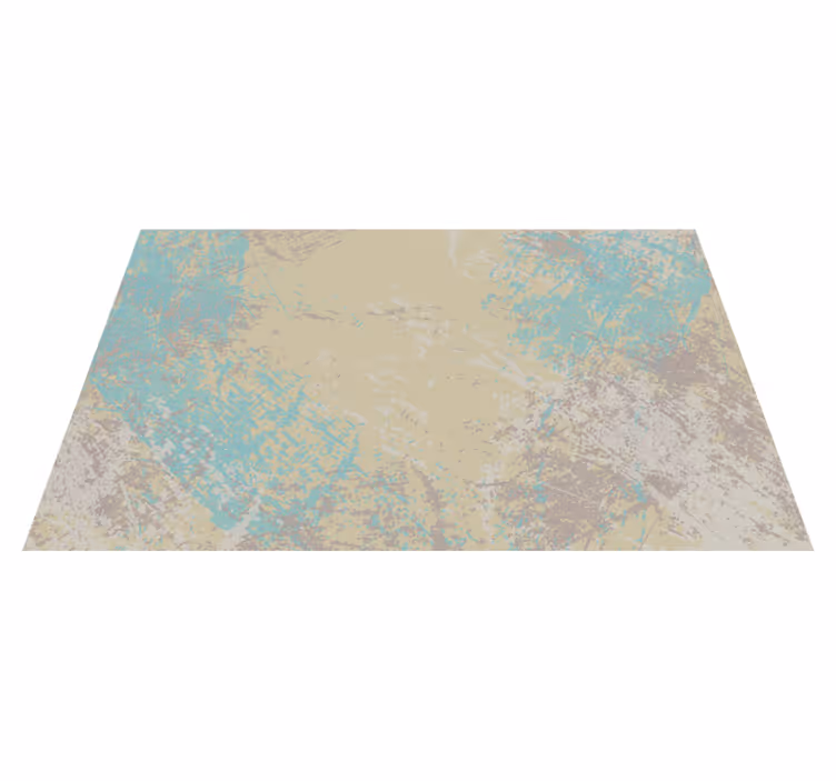 Tapis vinyle salle à manger abstrait motif jaune et bleu - TenStickers