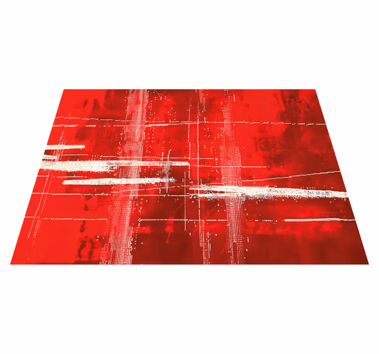 Tapis vinyle rouge motif moderne - TenStickers