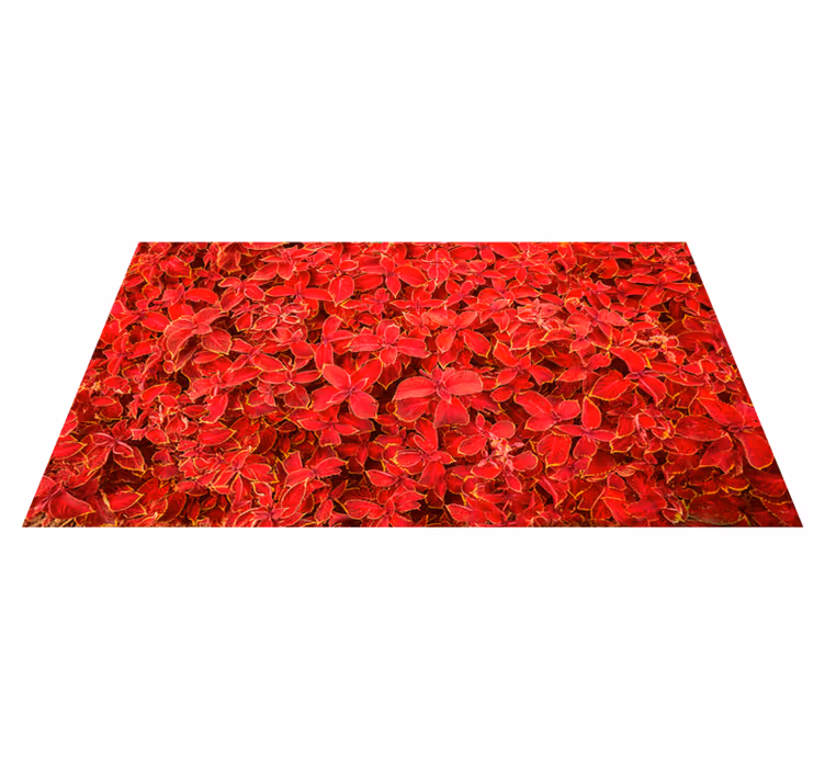 Tapis vinyle rouge motif de plantes rouges - TenStickers