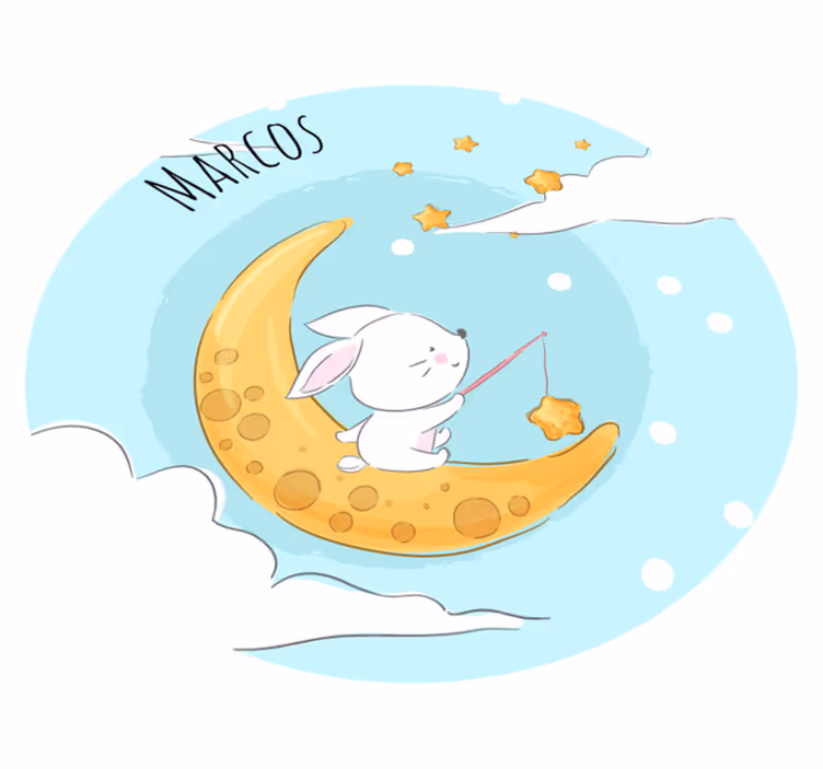 Tapis vinyle personnalisé pêche au clair de lune - TenStickers