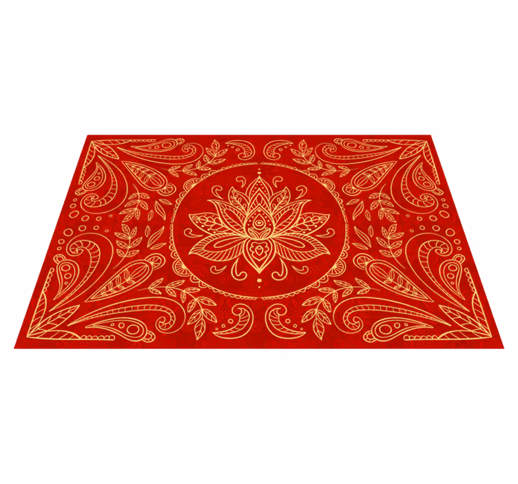Tapis vinyle rouge conception de mandalas vintage - TenStickers