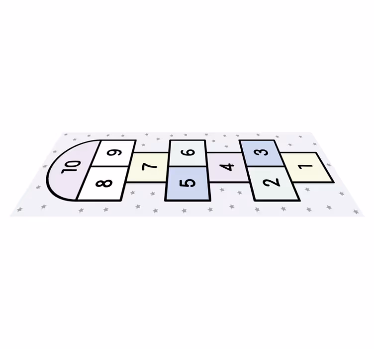 Tapis vinyle jeux jouer à la marelle - TenStickers