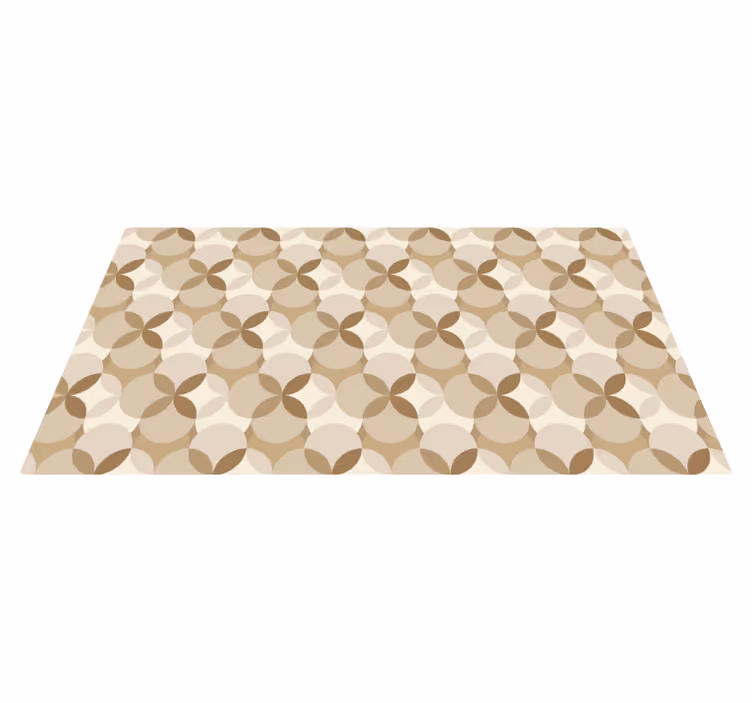 Tapis vinyle beige cercles - TenStickers