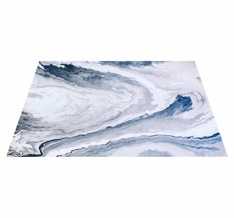 Tapis vinyle marbre motif noir et blanc - TenStickers
