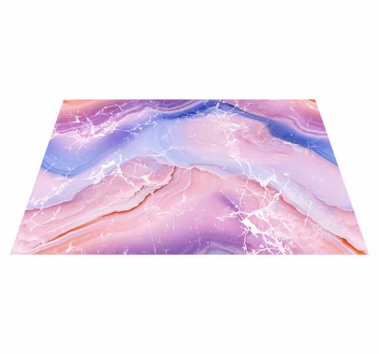 Tapis vinyle marbre nuances violettes et roses - TenStickers