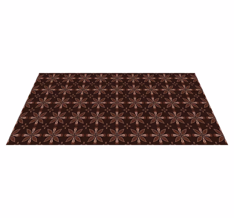Tapis vinyle entrée symétrie florale géométrique - TenStickers