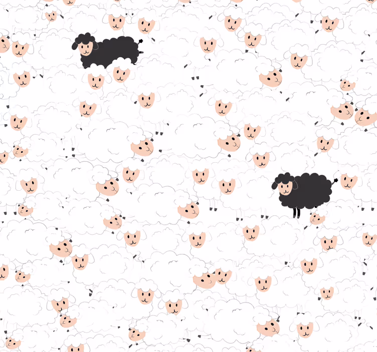 Papier peint chambre bébé motif de délice de mouton - TenStickers