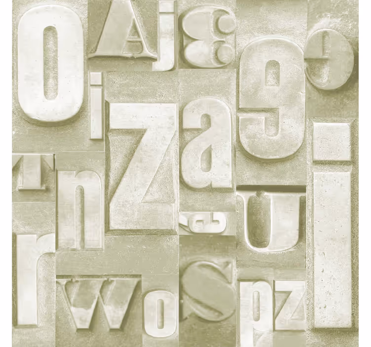 Papier peint lettres style industriel 3d - TenStickers