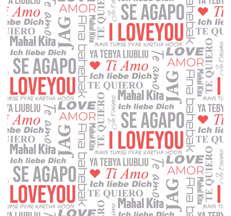 Papier peint texte i love you dans différentes langues - TenStickers