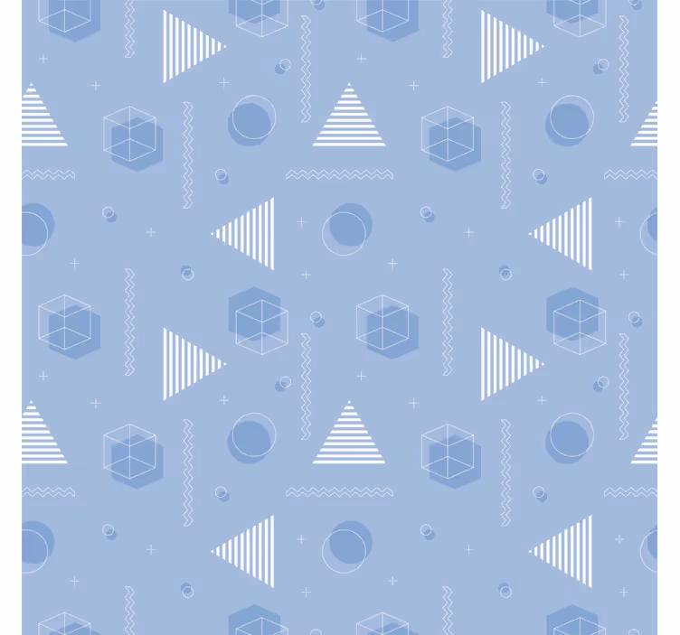 Papier peint chambre ado bleu géométrique - TenStickers