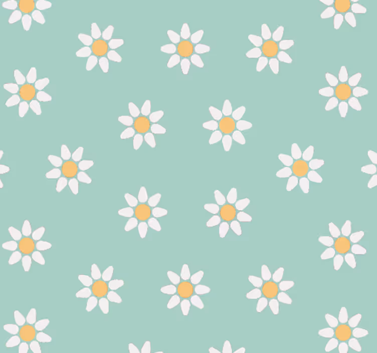 Papier peint chambre enfant motif floral vert - TenStickers