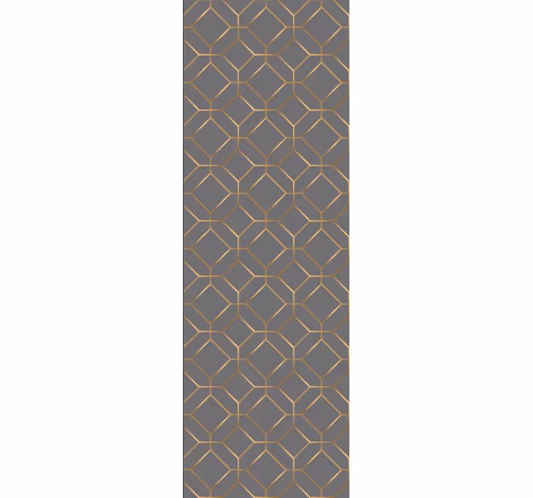 Papier peint géométrique motif hexagonal doré - TenStickers
