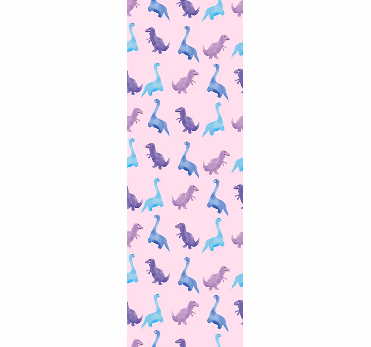papier peint dinosaures modèle de nurserie rose - TenStickers