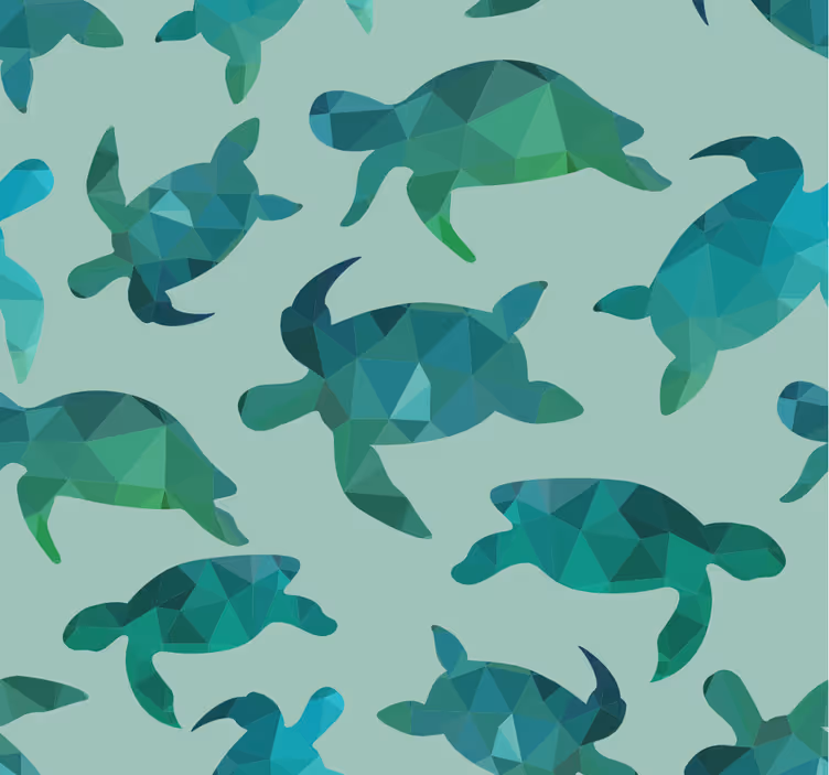 Papier peint animaux motif de tortues de mer - TenStickers