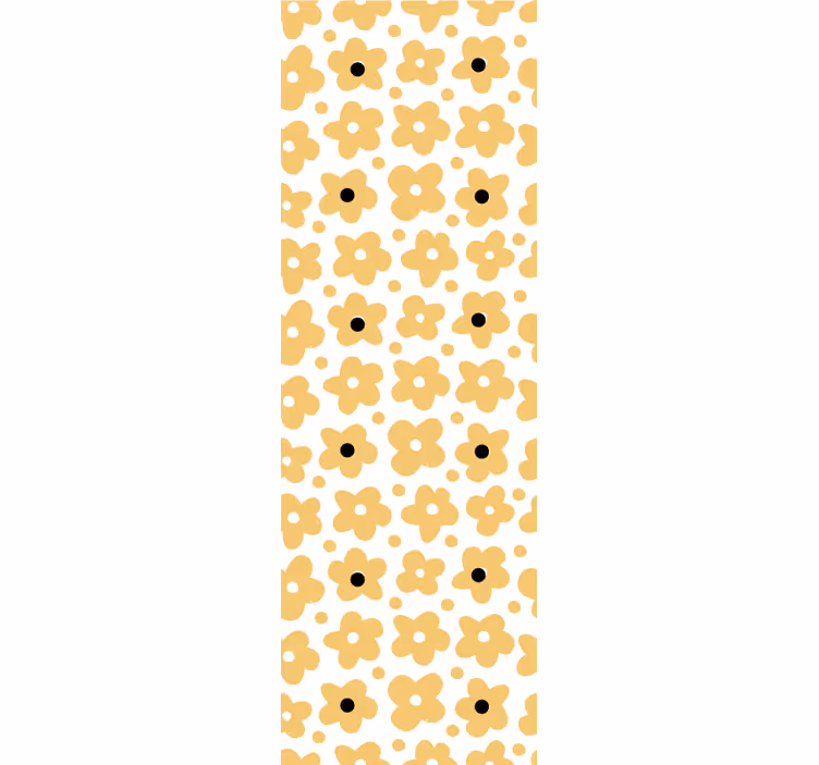 Papier peint floral motif simple jaune - TenStickers