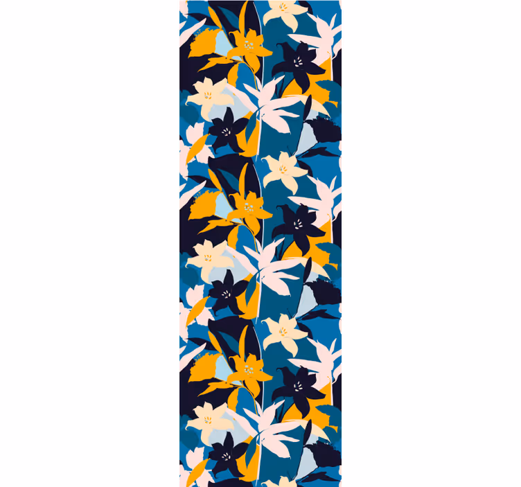 Papier peint floral motif abstrait coloré - TenStickers