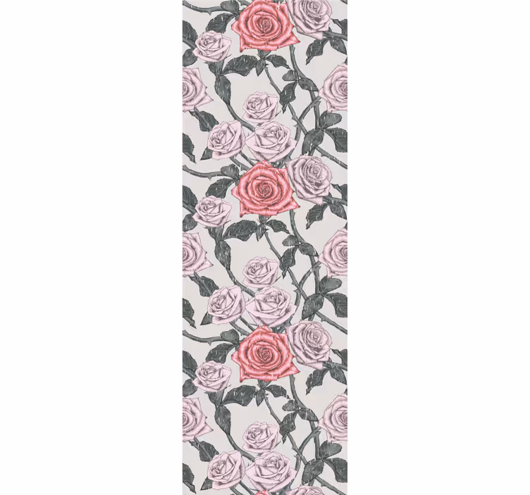 Papier peint floral motif de vigne rose - TenStickers