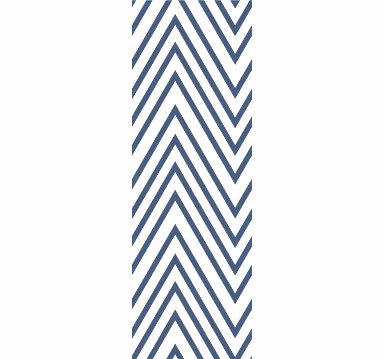 Papier peint rayures motif bleu en zigzag - TenStickers