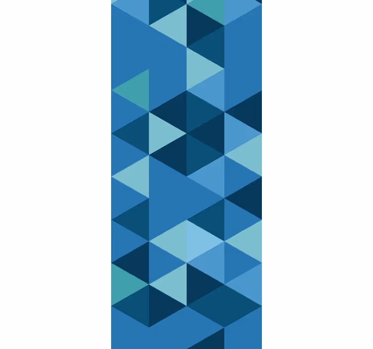 Papier peint formes géometriques petites figurines bleues - TenStickers