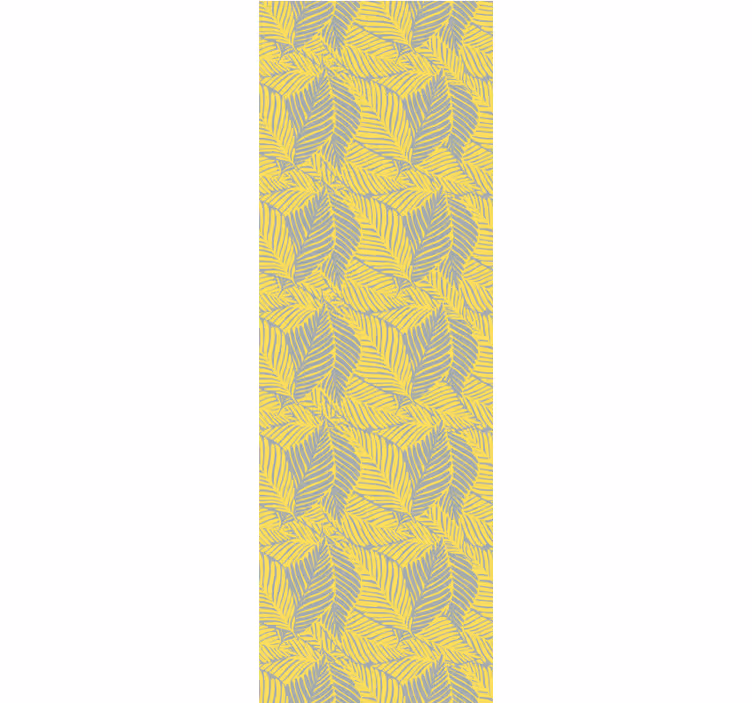 Papier peint feuillage motif gris et jaune vif - TenStickers