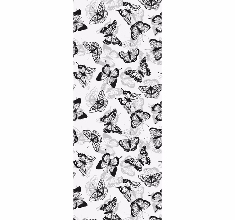 Papier peint papillons silhouettes noires flottantes - TenStickers