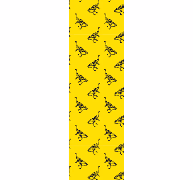 papier peint dinosaures aventure jaune - TenStickers