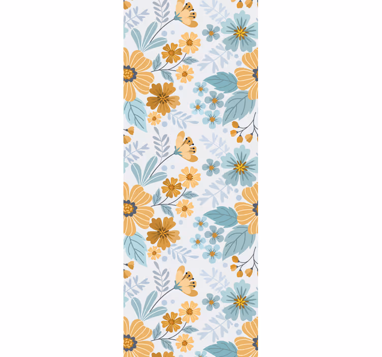 Papier peint floral composition florale de papillons - TenStickers