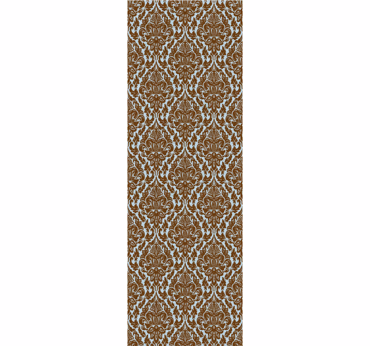 Papier peint vintage damassé marron menthe - TenStickers