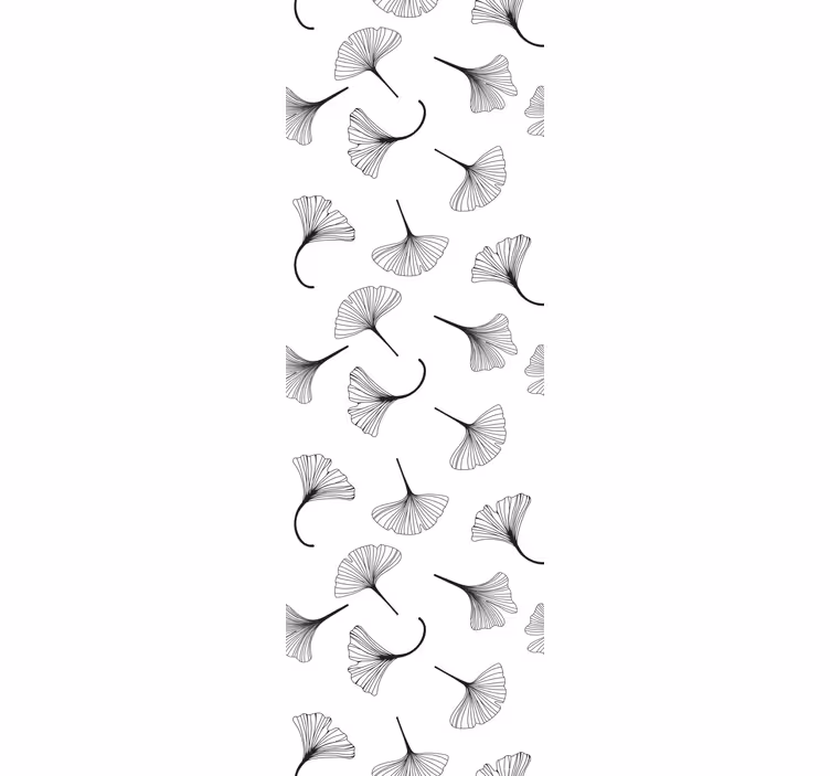 Papier peint fleuri motif de feuille de ginkgo - TenStickers