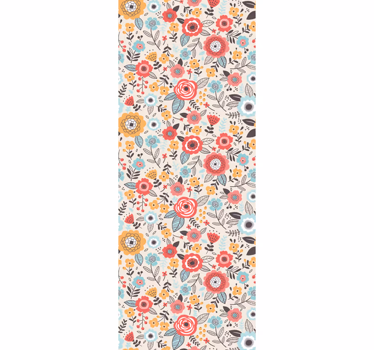 Papier peint floral design floral coloré - TenStickers