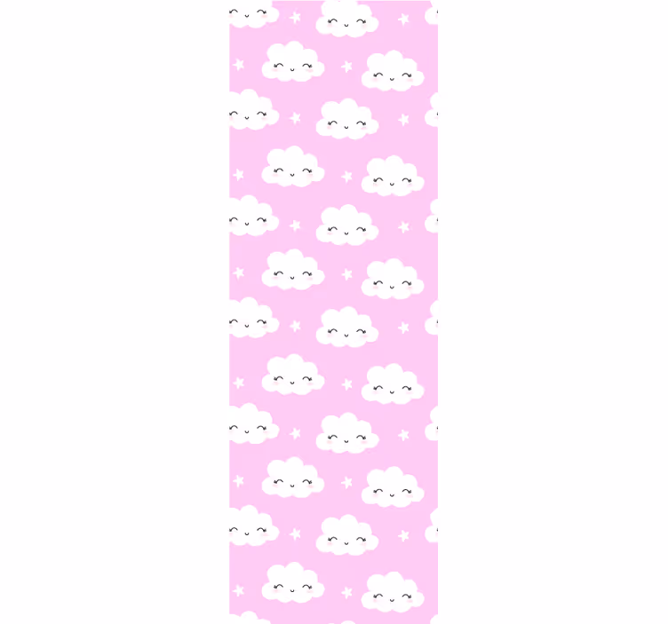 Papier peint chambre enfant visages de nuages heureux - TenStickers