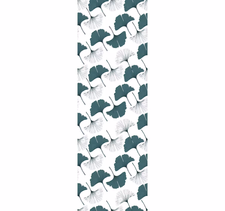 Papier peint feuillage composition de ginkgo gris - TenStickers