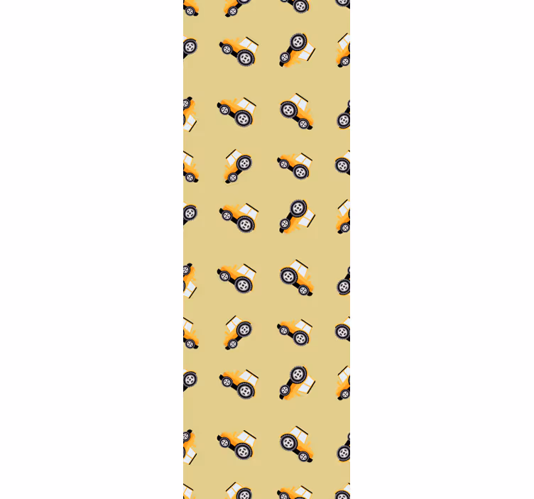 Papier peint chambre enfant camions de construction mignons - TenStickers