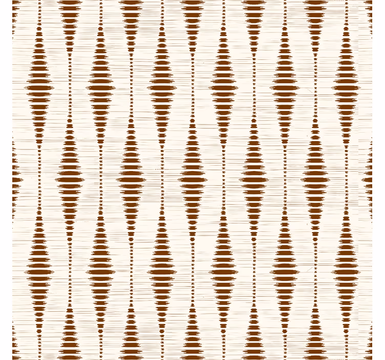 Papier peint géométrique rabaul ikat brun chocolat - TenStickers