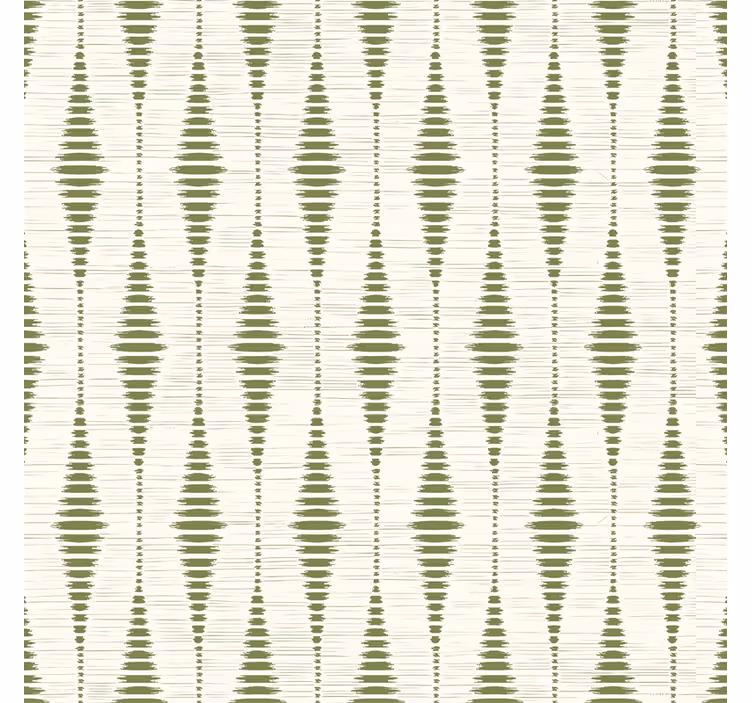 Papier peint géométrique rabaul ikat vert mousse - TenStickers