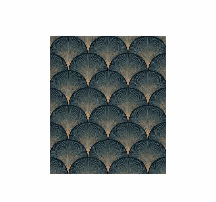 Papier peint vintage éventails verts art déco des années 1920 - TenStickers