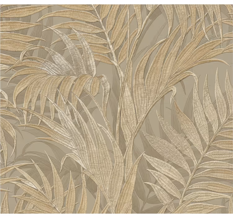 Papier peint feuillage texture palmier beige - TenStickers