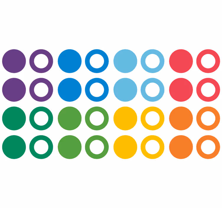 Papier peint formes géométriques cercles arc-en-ciel - TenStickers