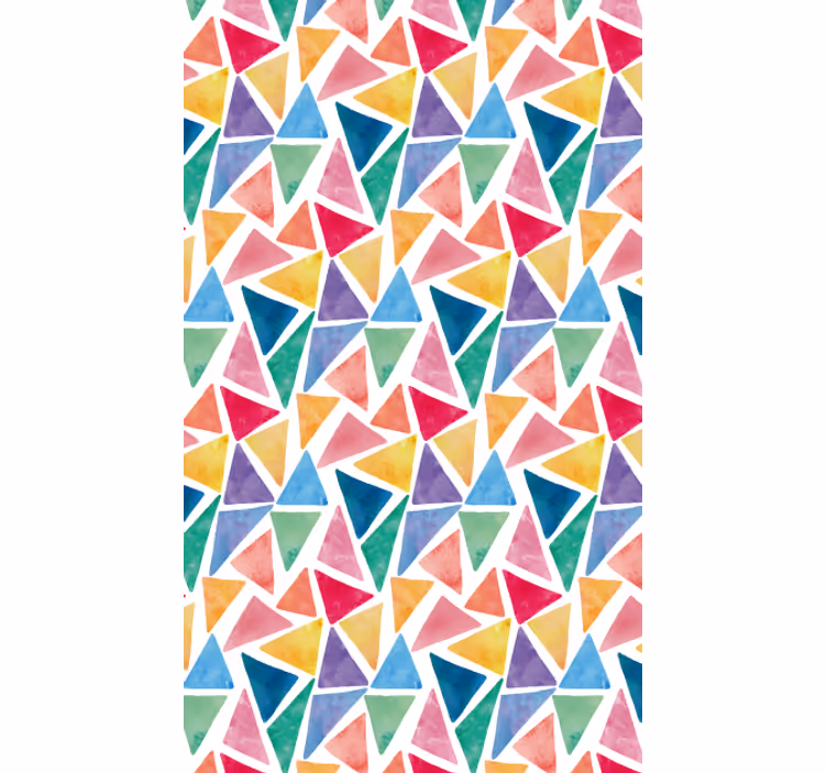 Papier peint formes géométriques triangles colorés joyeux - TenStickers
