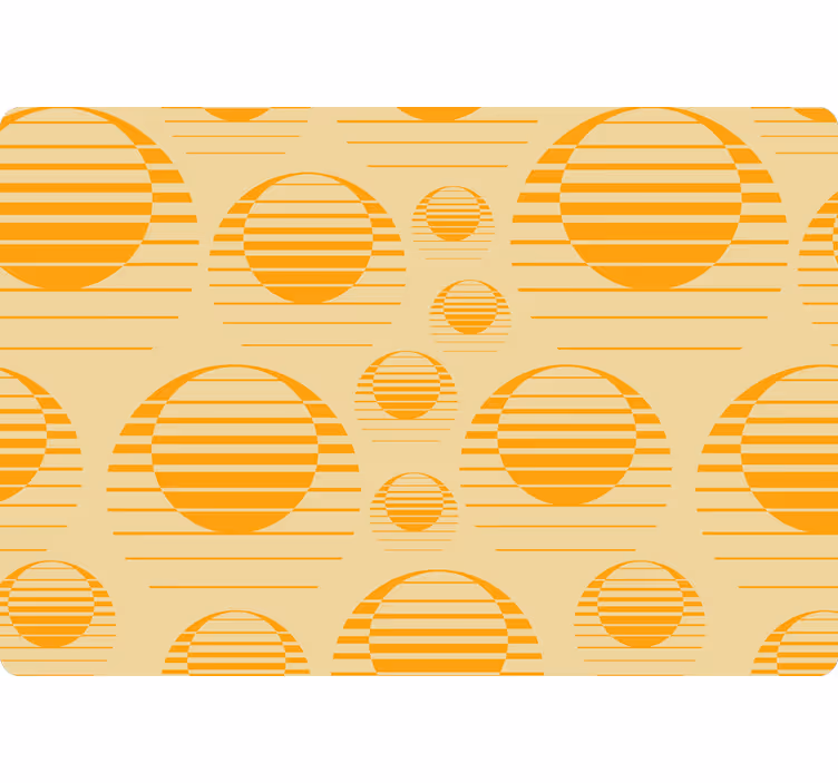 Papier peint formes géométriques soleils rétro orange - TenStickers