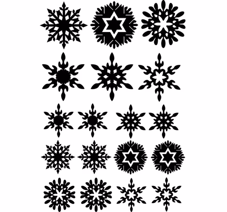 Papier peint noël flocons noirs - TenStickers