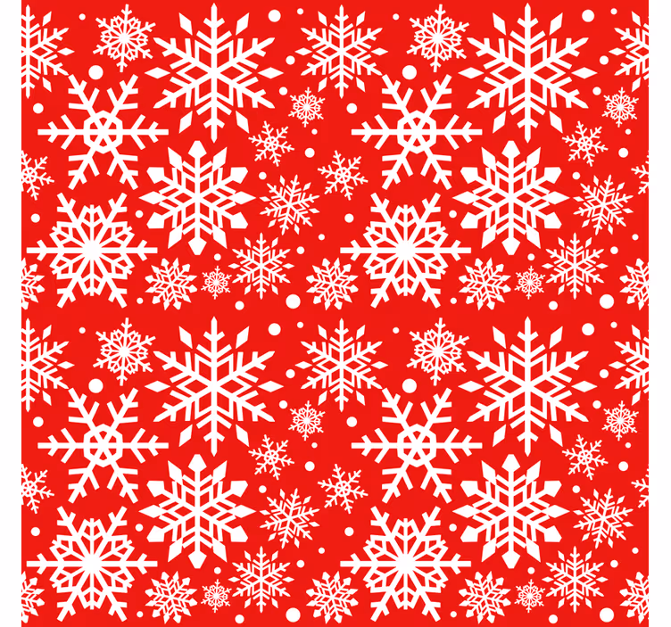 Papier peint noël flocons rouges - TenStickers
