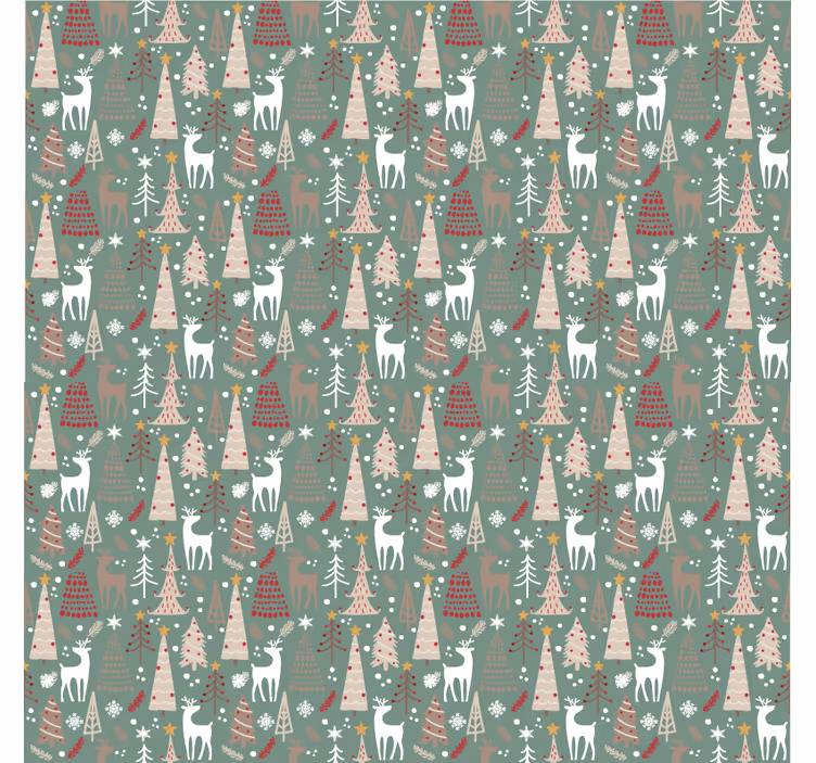 Papier peint noël motif forêt de noël - TenStickers