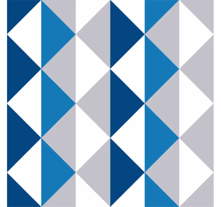Papier peint triangles motif bleu classique - TenStickers